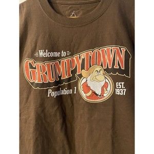 Walt Disney Grumpytown T-shirt Mens L Snow White Seven Dwarfs Fun Unique Shirts